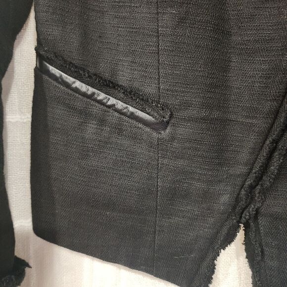 Maje Women's Ahead Quilted Linen Lambskin Moto Blazer Jacket - Picture 7 of 9